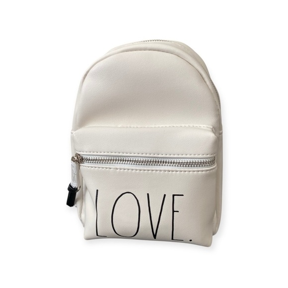 RAE DUNN Convertible White "LOVE" Mini Backpack - Picture 1 of 6